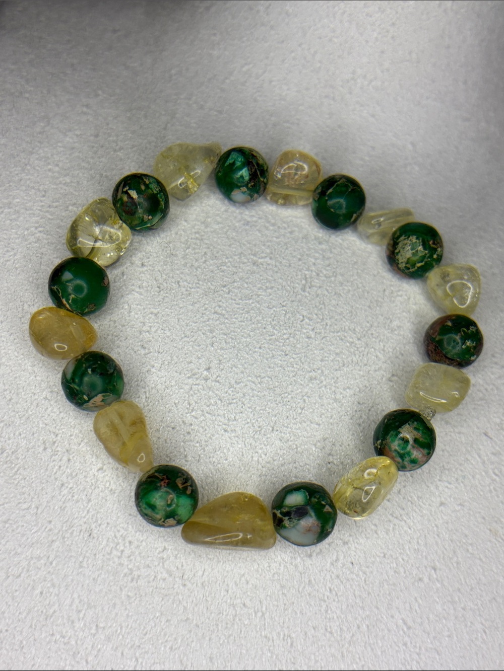 Citrine & Turquoise beaded stretch bracelet